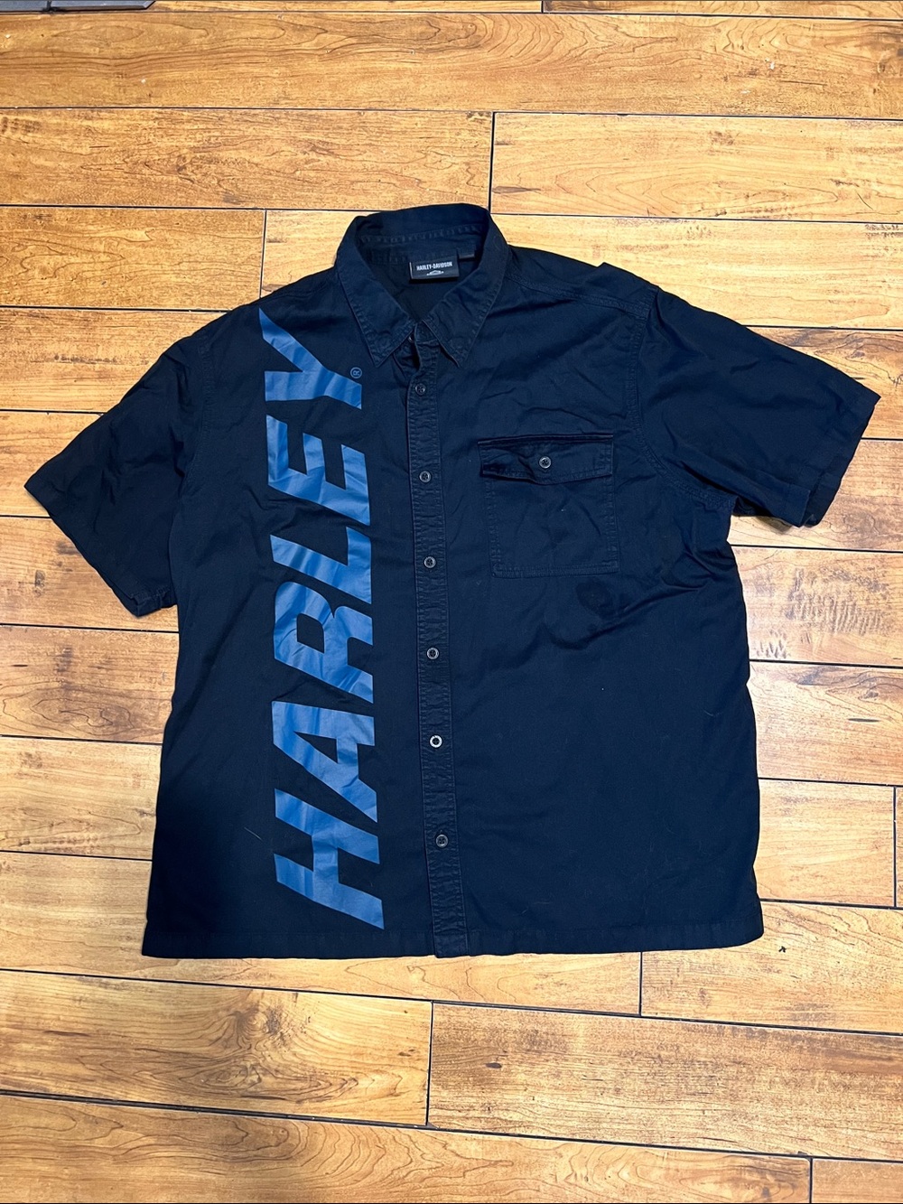 Harley-Davidson Black Short Sleeve Button-Down Shirt